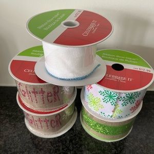 Michael’s holiday wired ribbon all new except white
